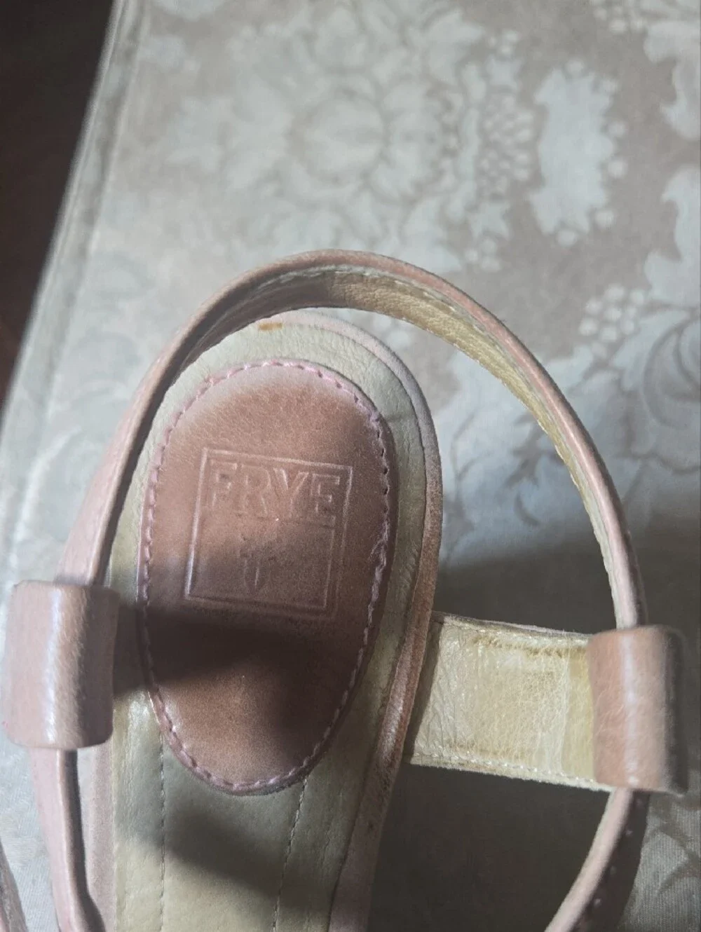 Frye Blush Pink Leather Wedge Sandals